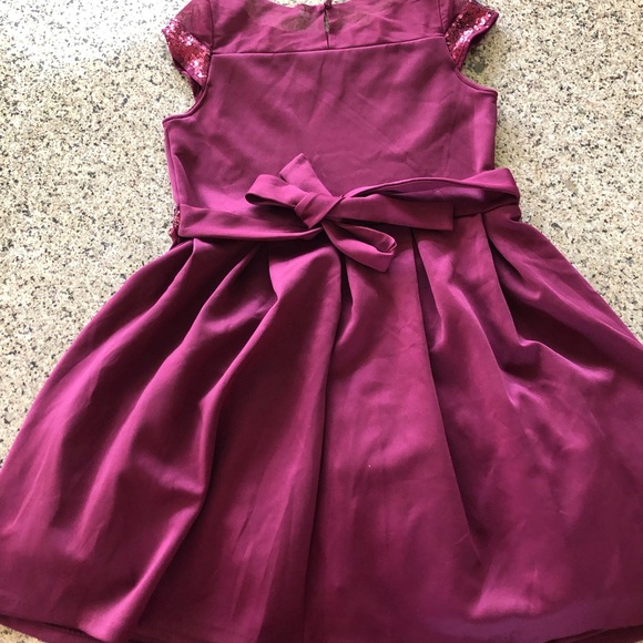 BonnieJean- Burgandy sequin dress-Size 16 - Picture 2 of 3
